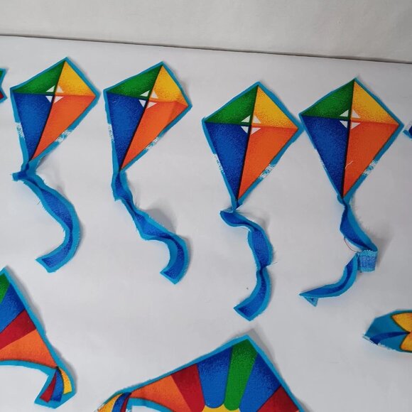 Hot Air Balloons And Kites Fabric Cutout 49 Pieces For Applique Crafting Rainbow - Picture 5 of 15